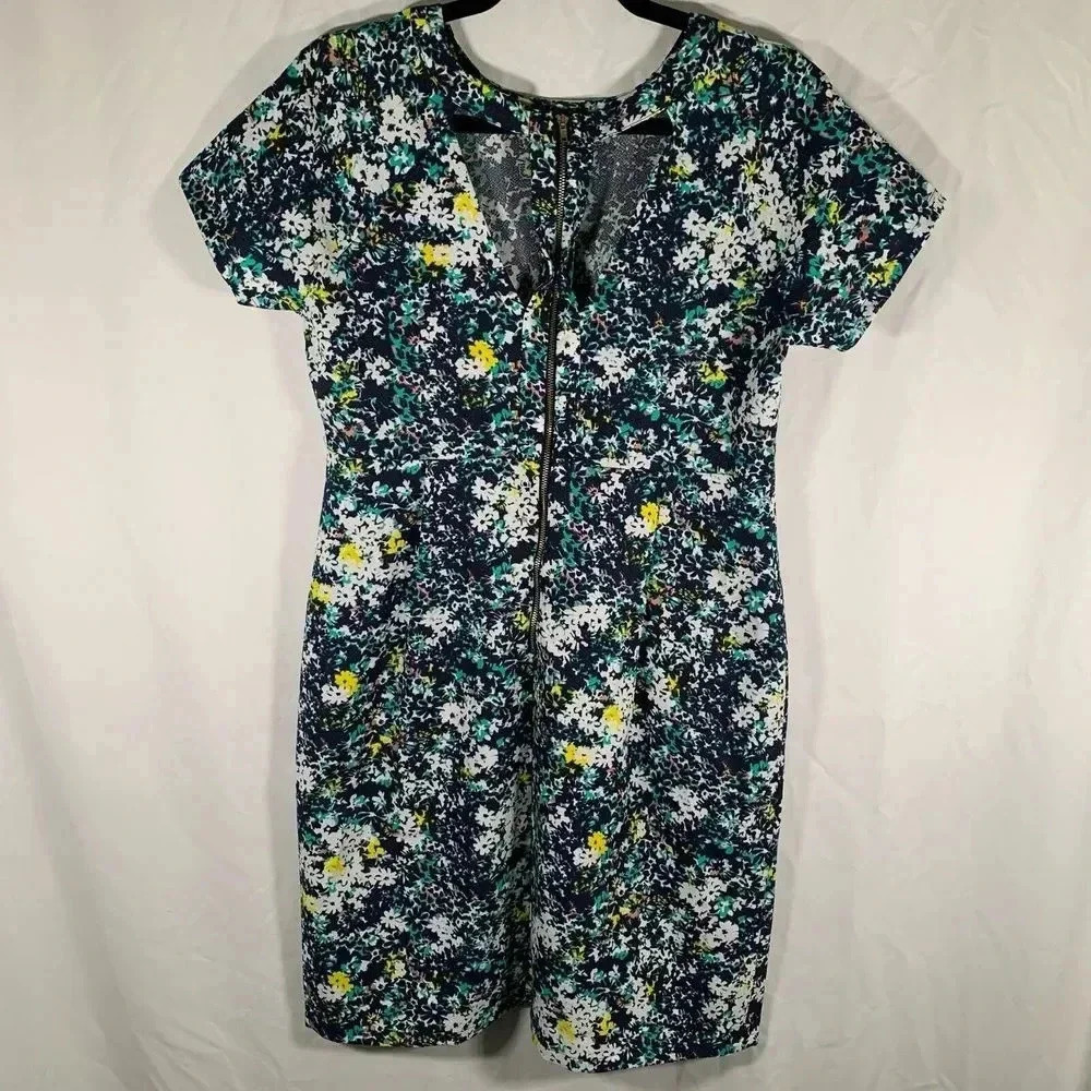 Collective Concepts Mini Dress Women's Medium Maternity Floral Cutout Back - Picture 6 of 10